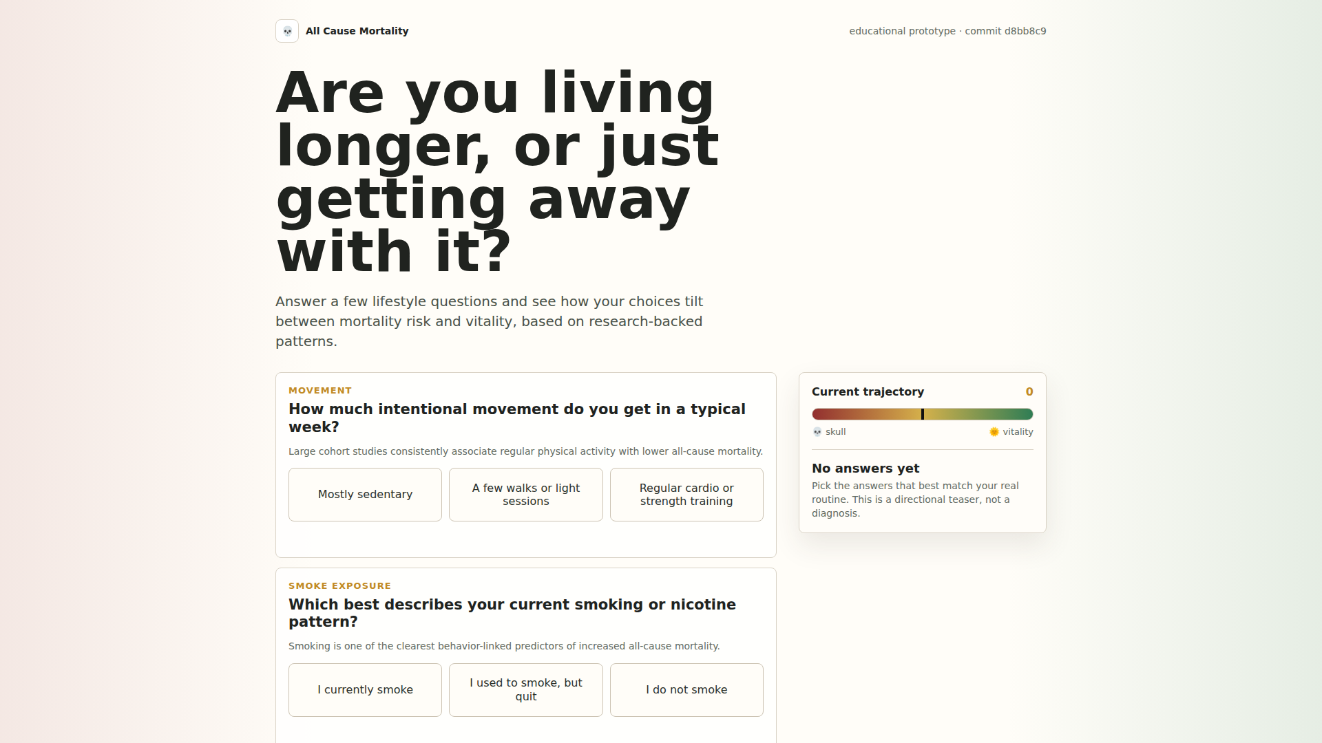 AllCauseMortality.com screenshot