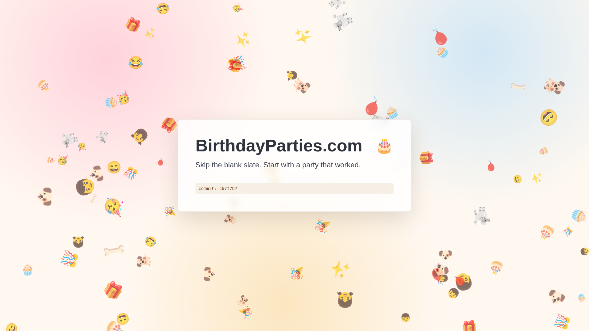 BirthdayParties.com screenshot