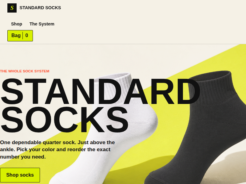 StandardSocks.com screenshot
